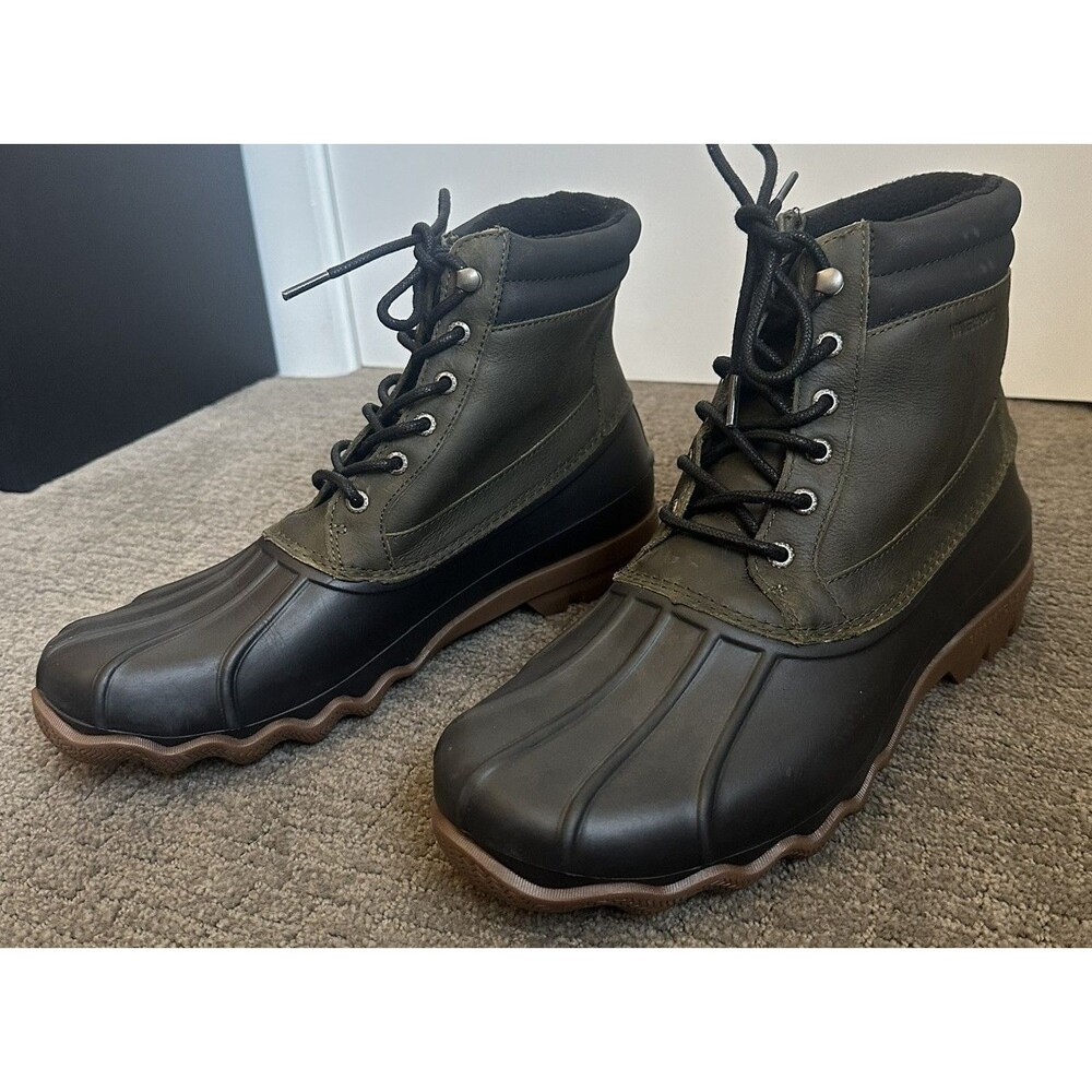 Sperry Top-Sider Men’s Duck Boots Sz 11 Green Black Waterproof Gorpcore Outdoor